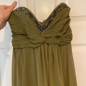 David’s Bridal size 2 bridesmaid dress olive green